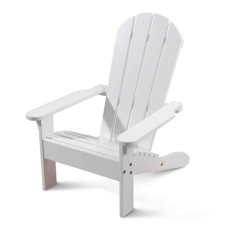 Kids Adirondack Outdoor Chair with Umbrella - White