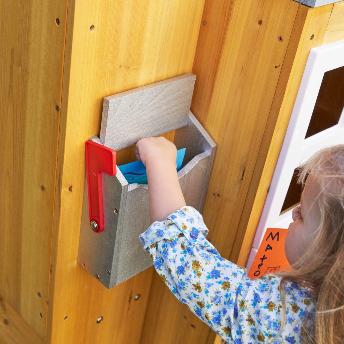 Outdoor Playhouse with Picnic Table and Chalkboard