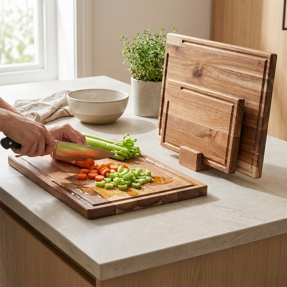SLICESTACK – Rectangular Chopping Board Set for Convenient Storage