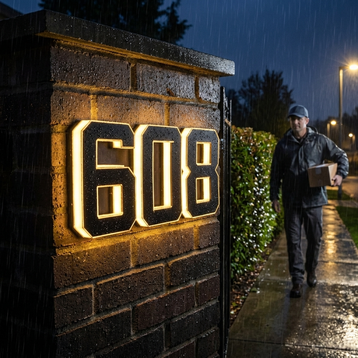 GLOWID – Solar LED Address Sign for Effortless Evening Display