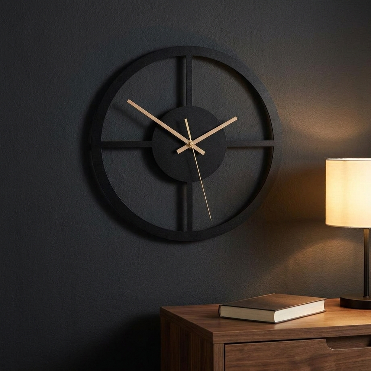 GEOMVELA – Silent Geometric Wall Clock for Serene Interior Style