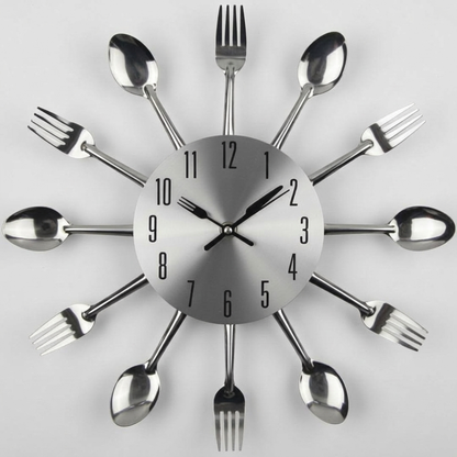 DINETICK – Silent Cutlery Wall Clock for Stylish Kitchen Decor
