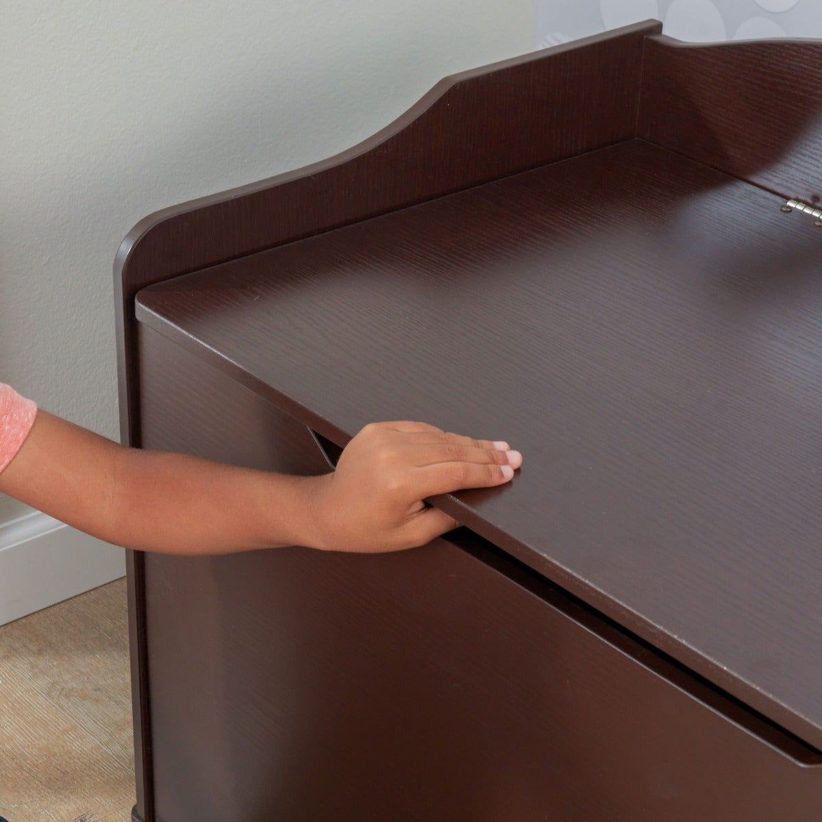 Kids Toy Storage Box with Bench - Espresso