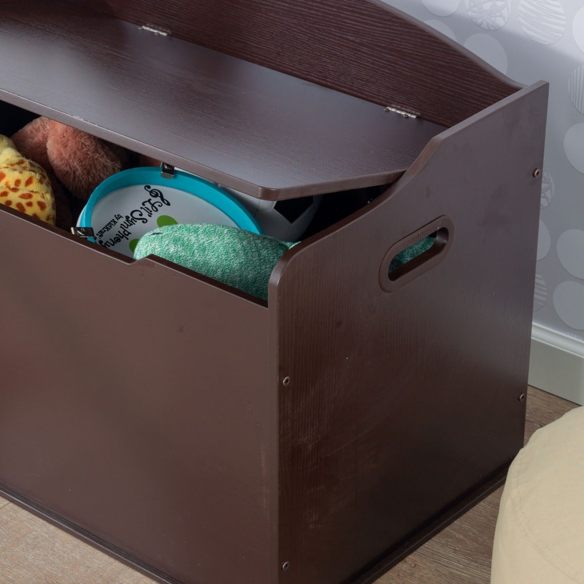 Kids Toy Storage Box with Bench - Espresso