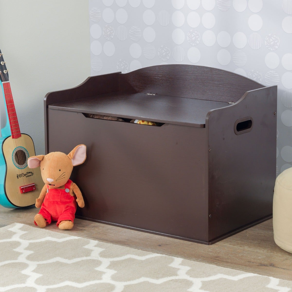 Kids Toy Storage Box with Bench - Espresso