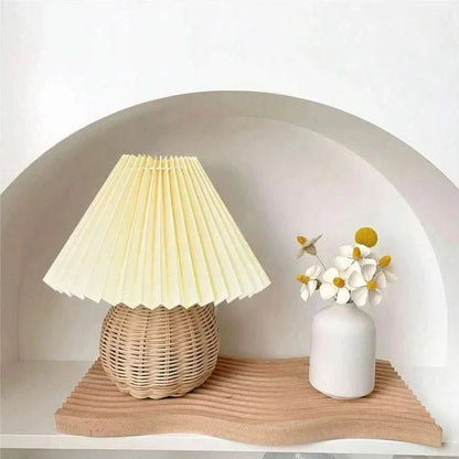 LUMORA – Rattan Table Lamp for Warm Ambient Lighting and Cozy Interior Atmosphere