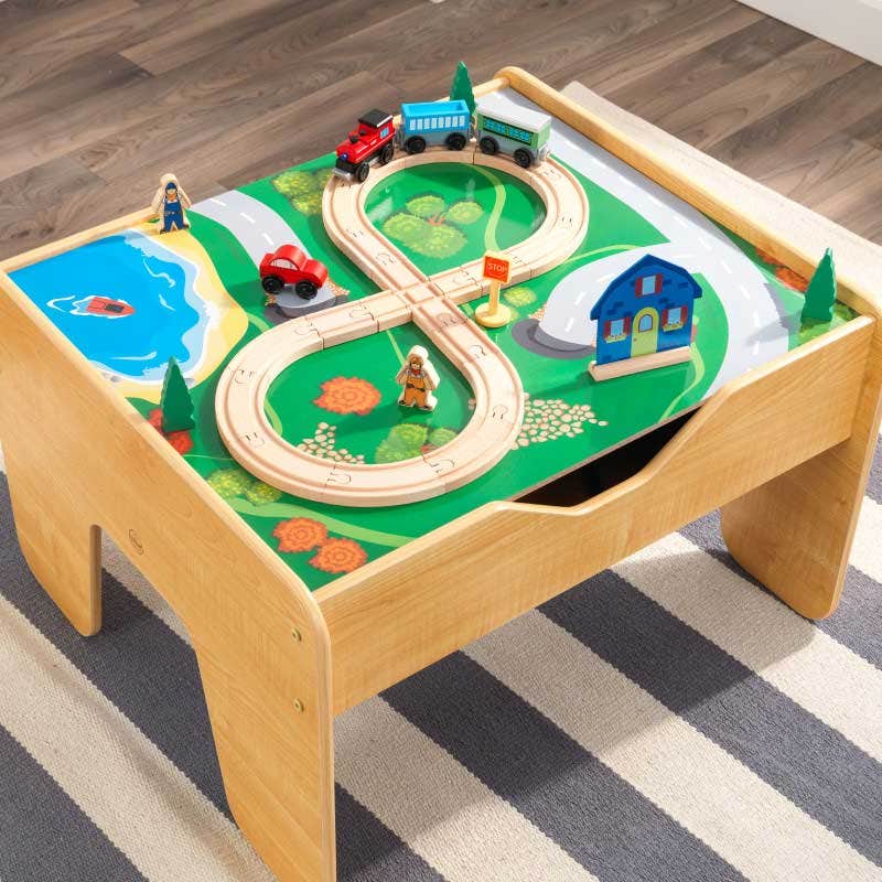 Kids Building and Activity Table with Storage - Natural
