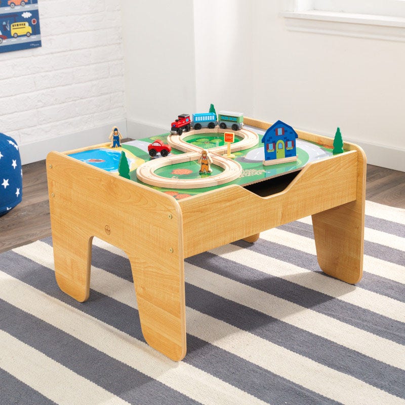 Kids Building and Activity Table with Storage - Natural