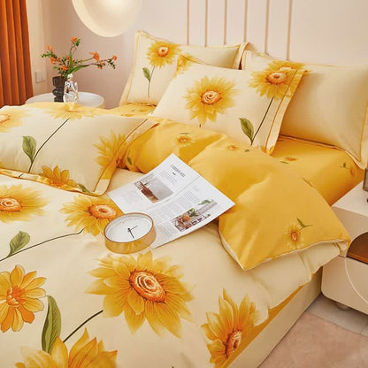 SUNMIRA – Sunflower Reversible Bedding Set for Bright Bedroom Ambiance