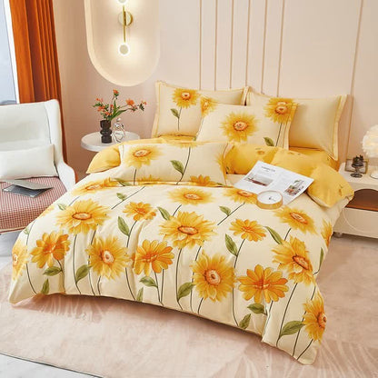 SUNMIRA – Sunflower Reversible Bedding Set for Bright Bedroom Ambiance