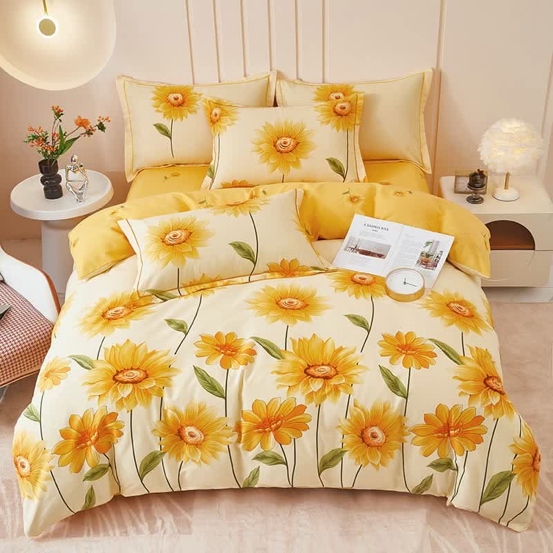 SUNMIRA – Sunflower Reversible Bedding Set for Bright Bedroom Ambiance