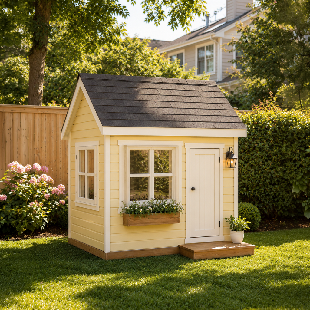 Garden Nook Playhouse with Window Flower Box