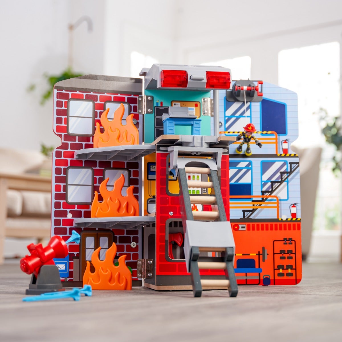 Transforming Fire Truck Toy Play Set with Lights and Sounds
