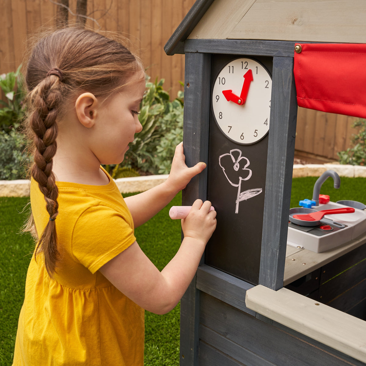 Outdoor Playhouse with Chalkboard - Navy