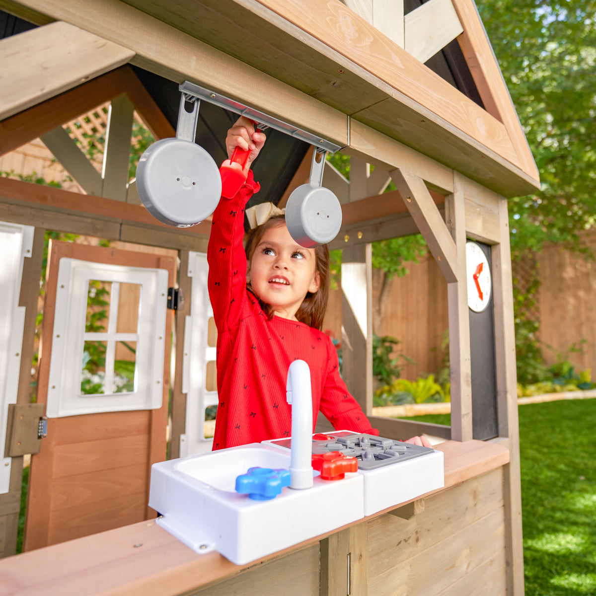 Outdoor Playhouse with Doorbell and Chalkboard