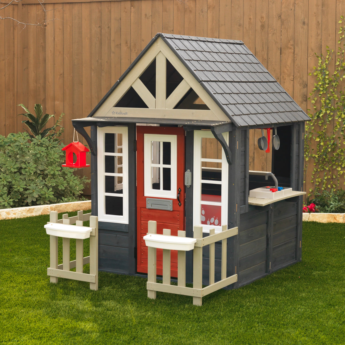 Outdoor Playhouse with Chalkboard - Navy