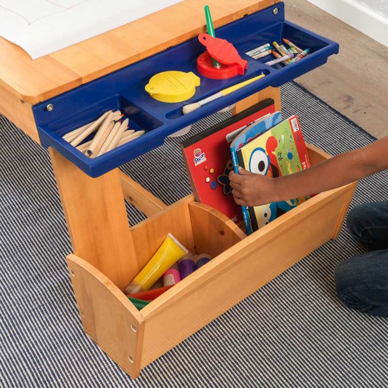 Kids Art Activity Table with Drying Rack and Storage
