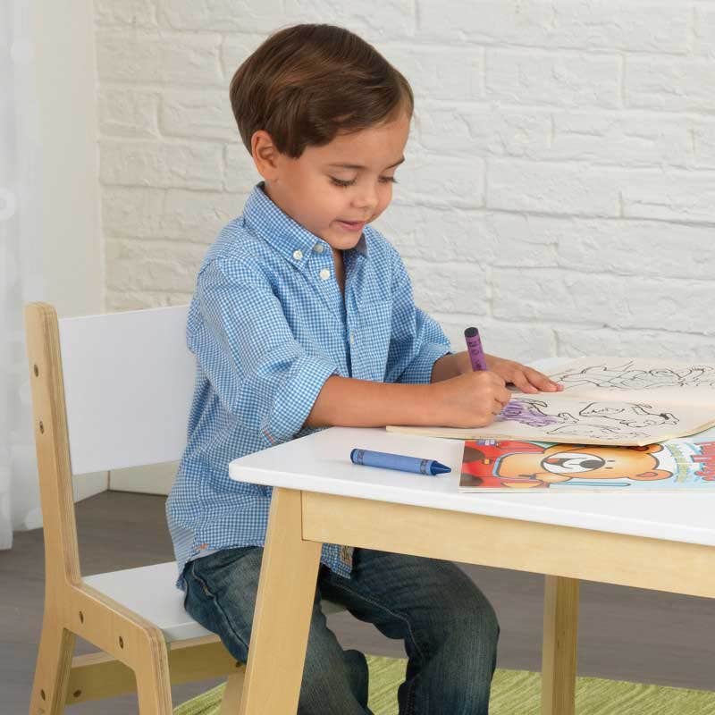Kids Table and Chair Set with Two Chairs - White