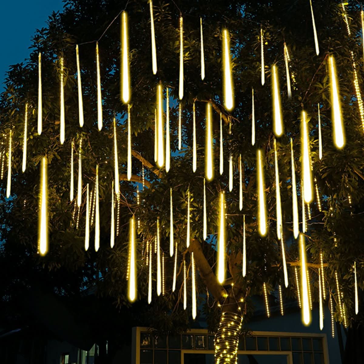 COMETSHINE – Solar Meteor Shower Tree String Lights for Festive Garden Ambiance