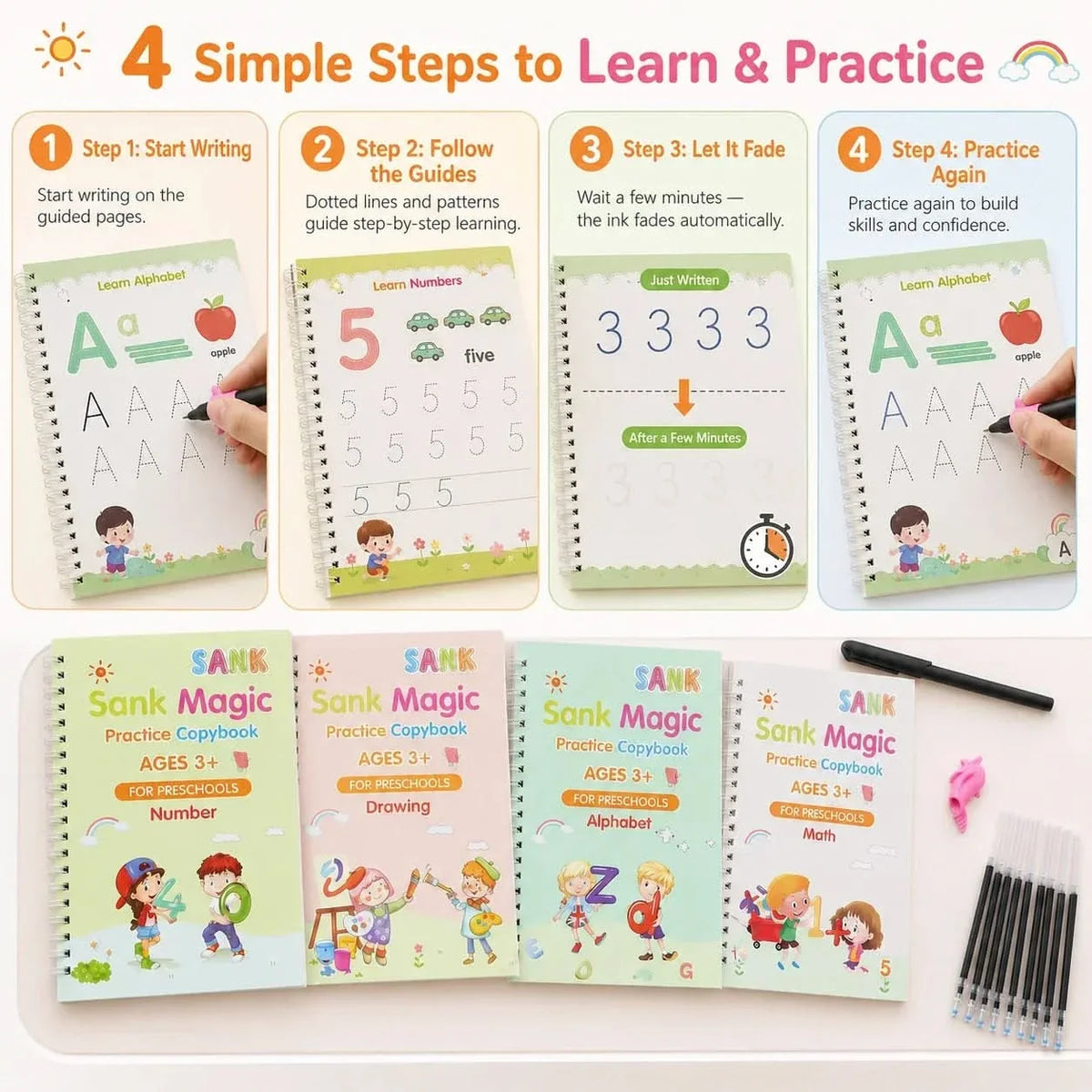 TRACEBUD – Magic Handwriting Practice Copybook Set for Confident Writing