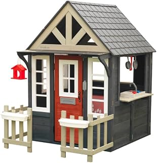 Wooden Outdoor Playhouse with Doorbell