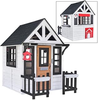 Wooden Outdoor Playhouse with Doorbell