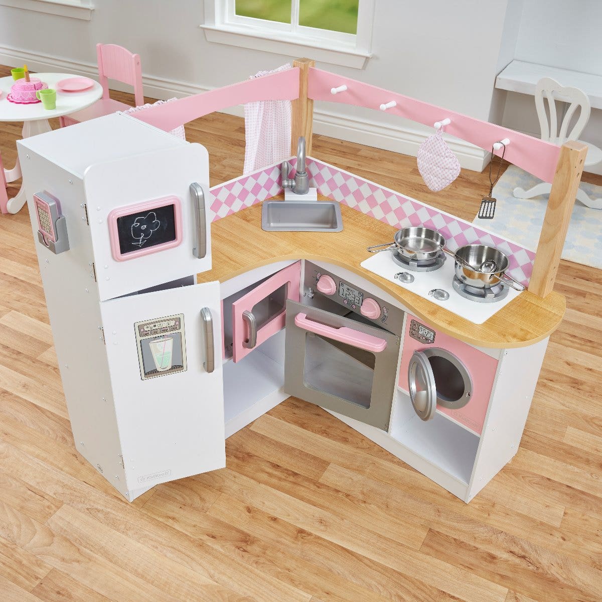 Corner Play Kitchen with Chalkboard and Storage