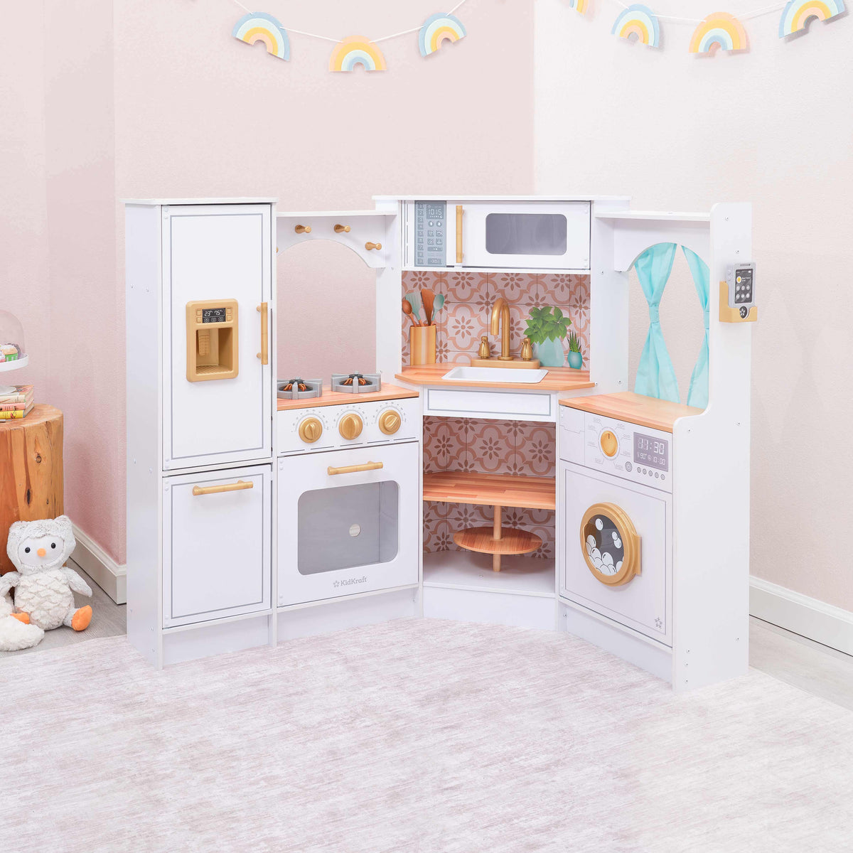 Corner Play Kitchen with Lights and Sounds and Storage