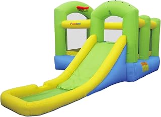 Kids Inflatable Water Slide Bounce House with Slide, Basketball Hoop and Blower