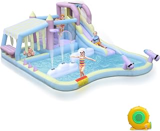 Inflatable Bounce House with Blower - Purple