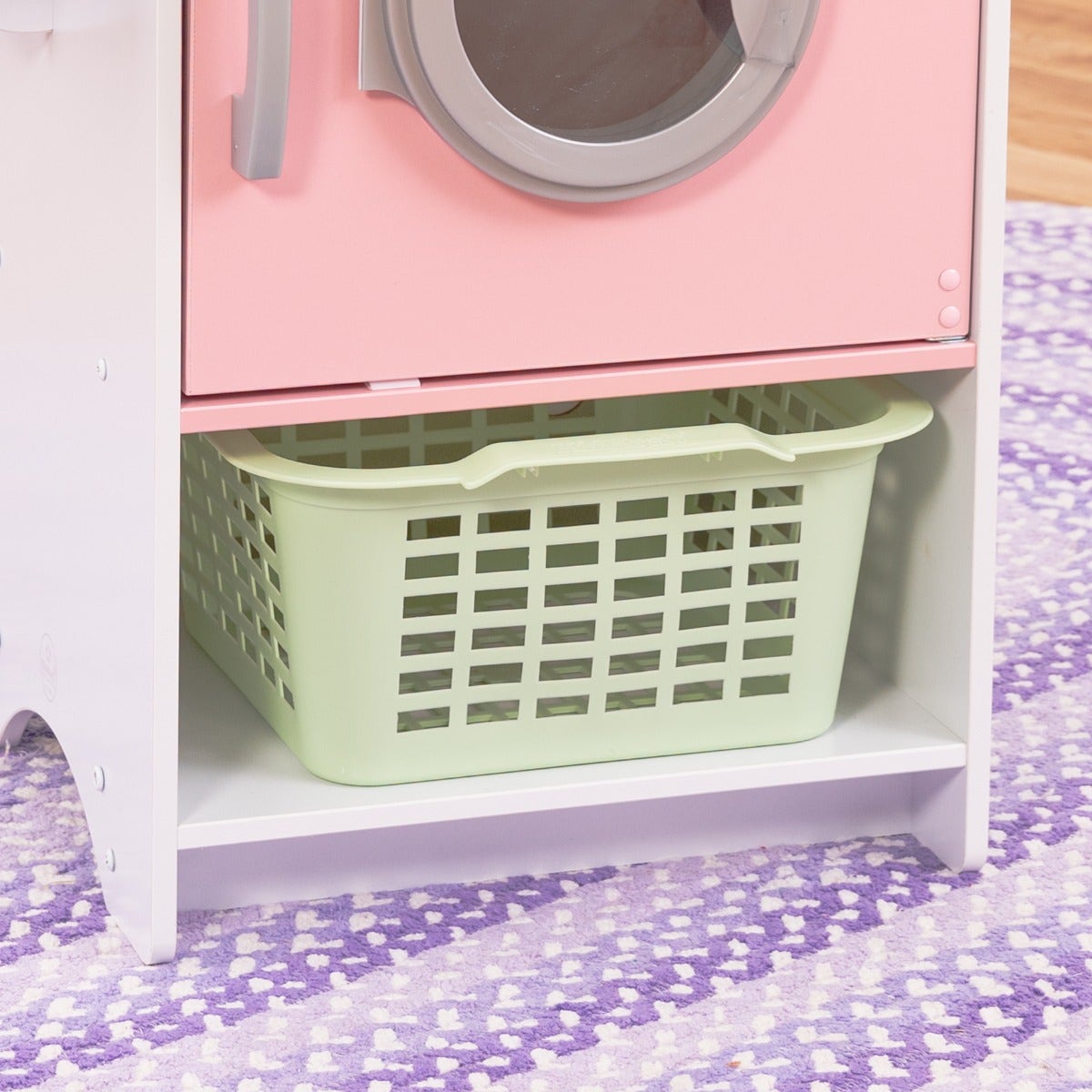 Kids Pretend Laundry Play Set with Chalkboard and Storage - Pastel