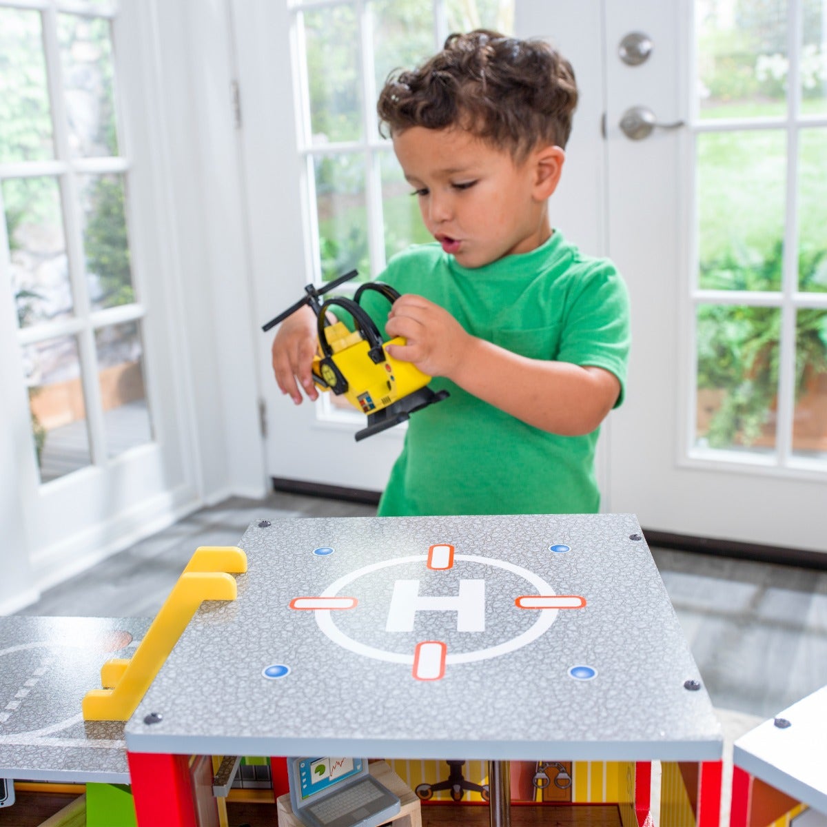 Wooden Rescue Station Play Set with Storage