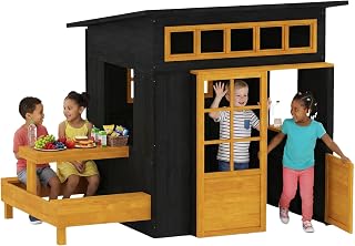 Outdoor Playhouse with Picnic Table and Bench