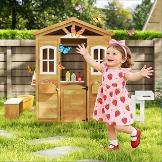 Wooden Outdoor Playhouse for Kids