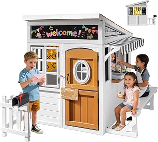 Cedar Wooden Outdoor Playhouse for Kids