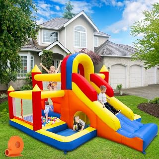 Inflatable Bounce House with Splash Pool and Tunnel