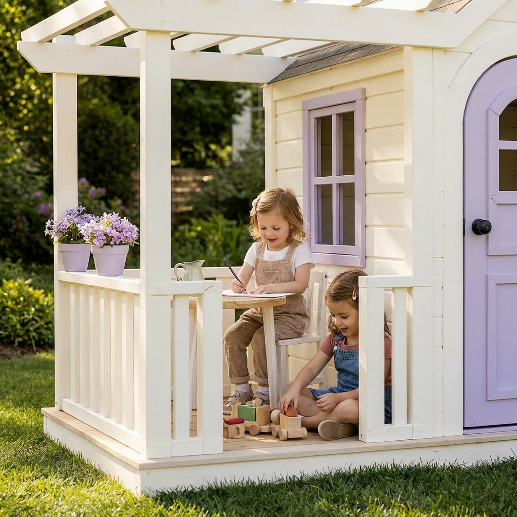 Lavender Cottage Garden Playhouse with Porch