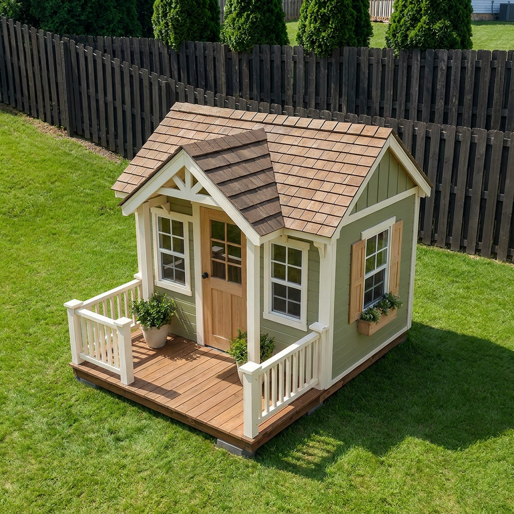 Garden Cottage Playhouse with Front Porch