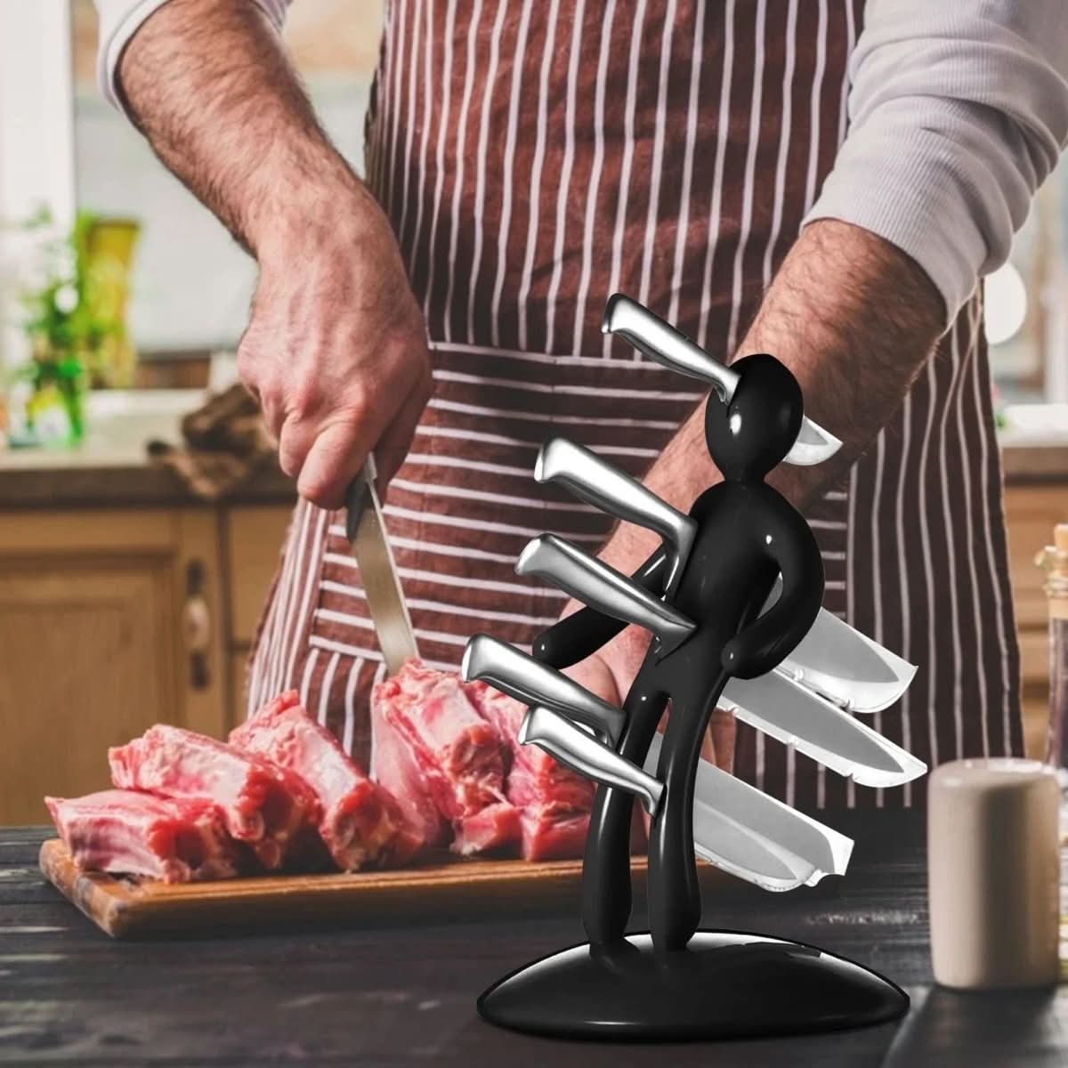 BladeVault - Artistic Humanoid Knife Organizer with Secure Storage