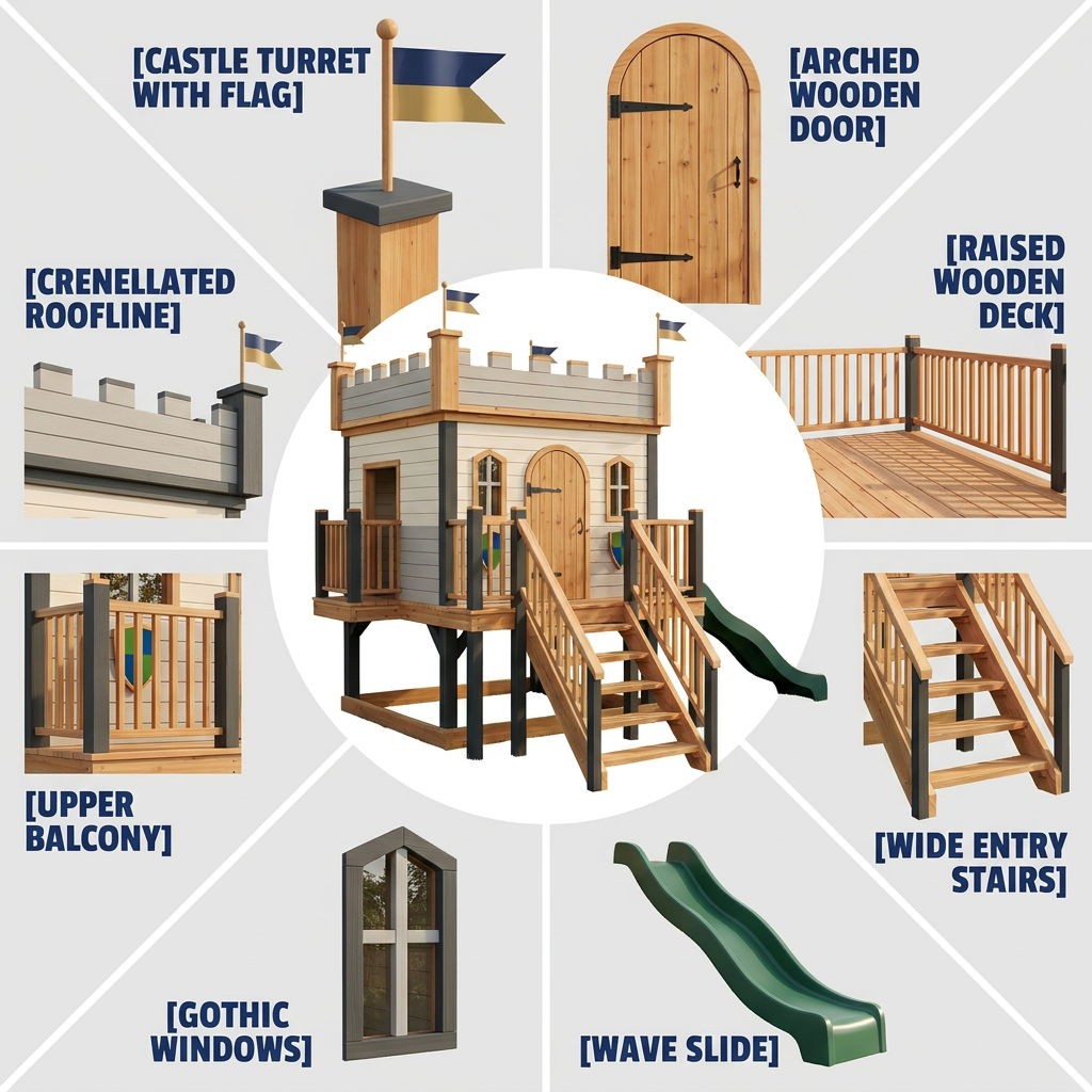 Little Knights Castle Playset with Green Slide