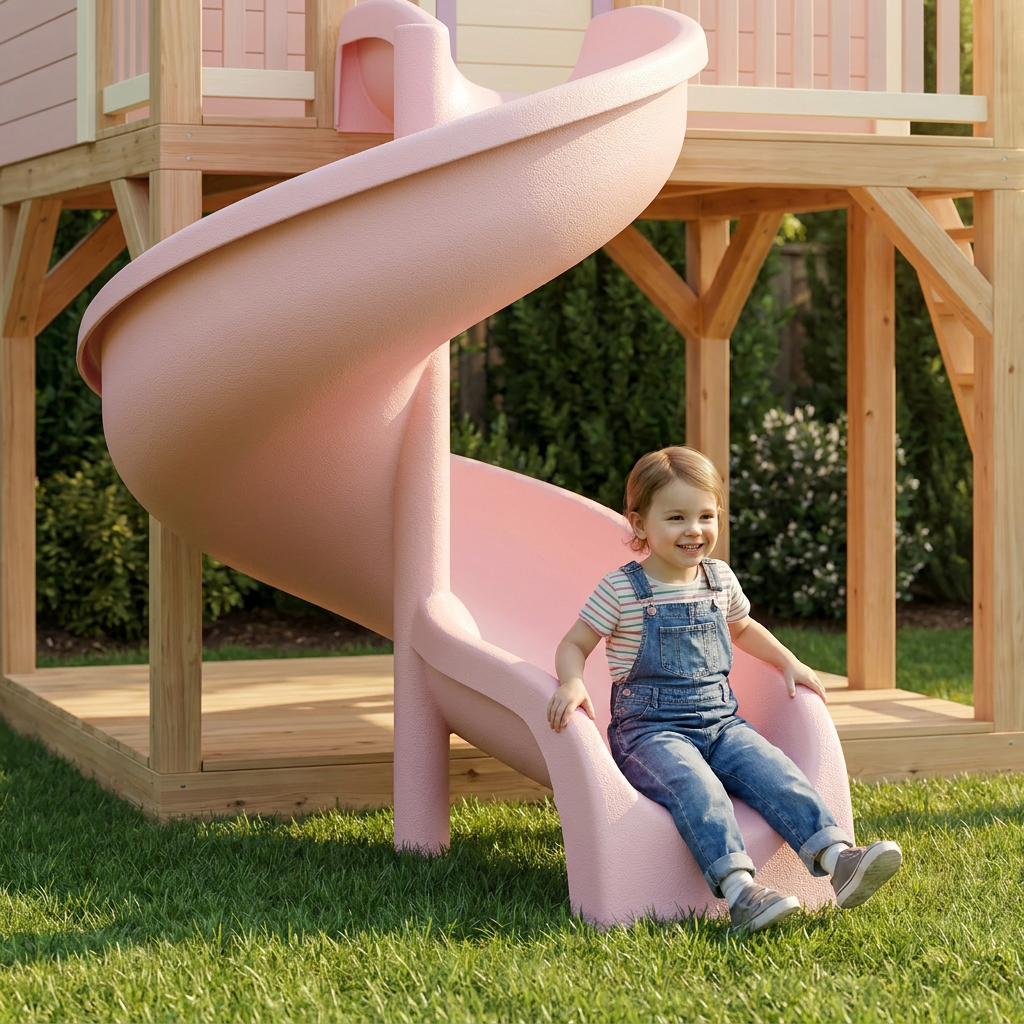 Garden Hideaway Playhouse with Spiral Slide