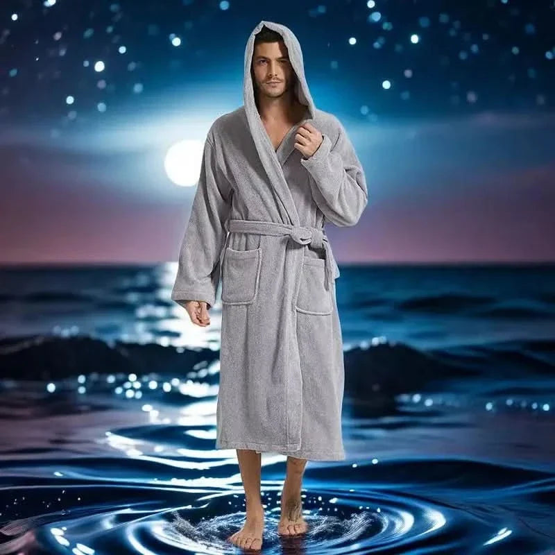 ROBEHAVEN – Hooded Cotton Bathrobe Cozy Lounge Design