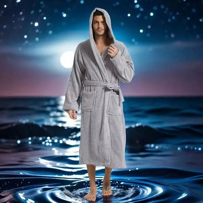 ROBEHAVEN – Hooded Cotton Bathrobe Cozy Lounge Design
