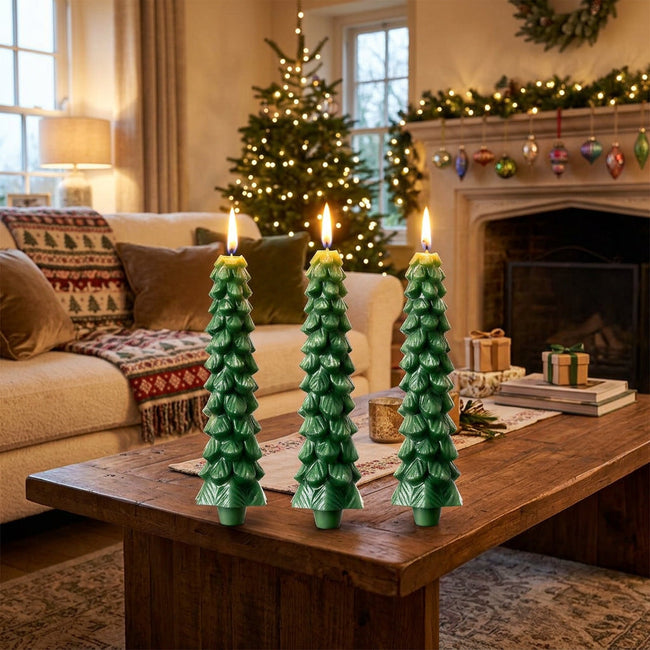 YULECANORA – Decorative Christmas Tree Candles for Elegant Table Styling