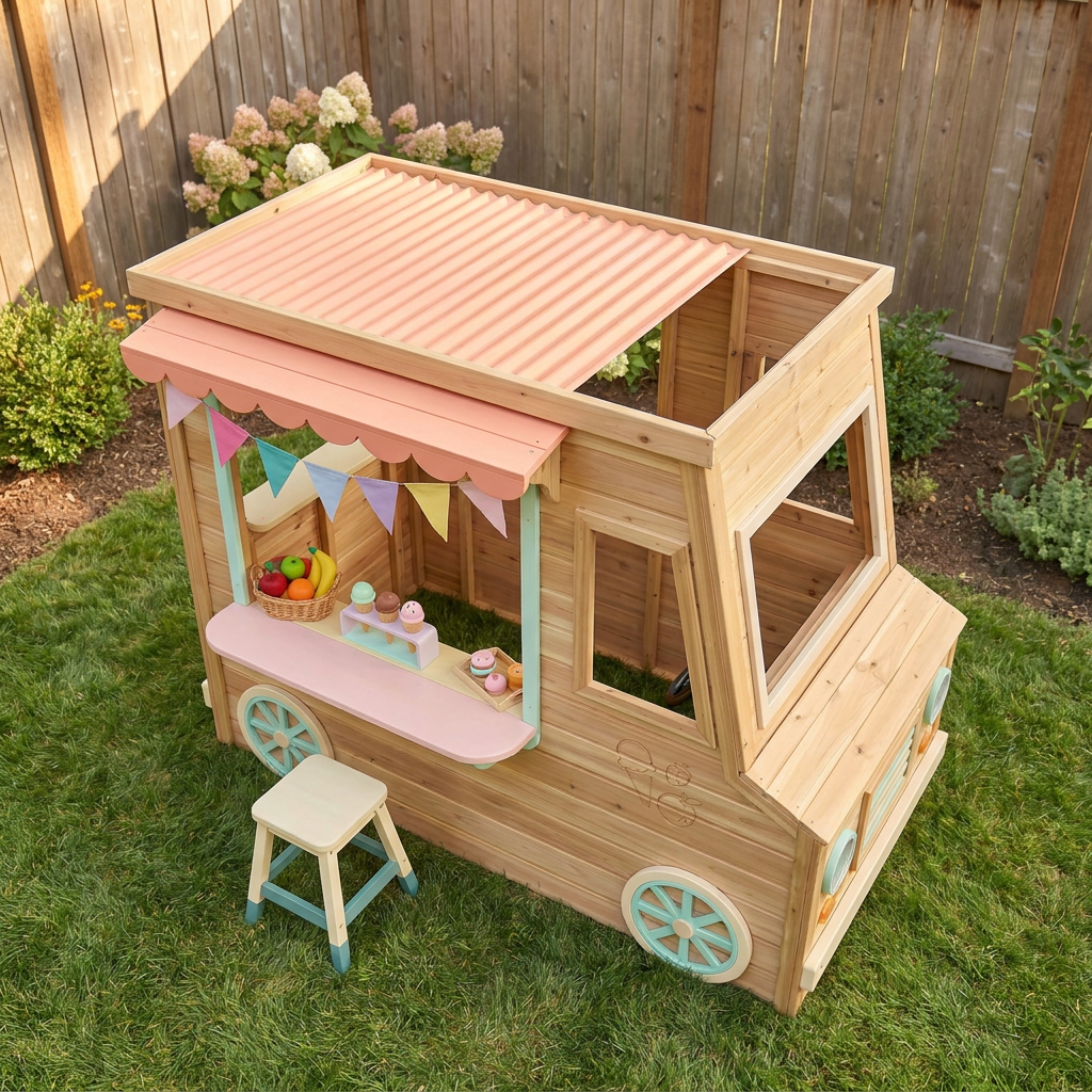 Food Truck Garden Playhouse for Pretend Play