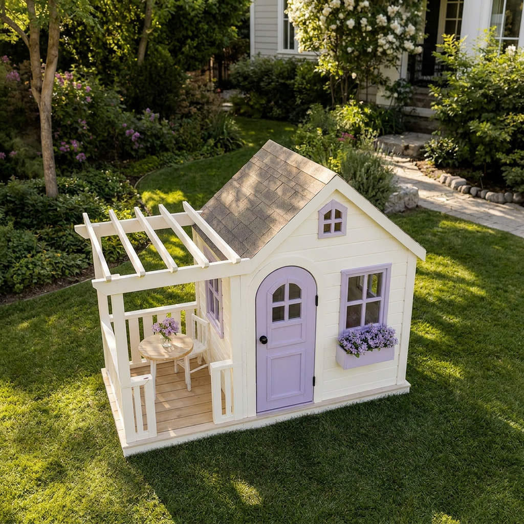 Lavender Cottage Garden Playhouse with Porch
