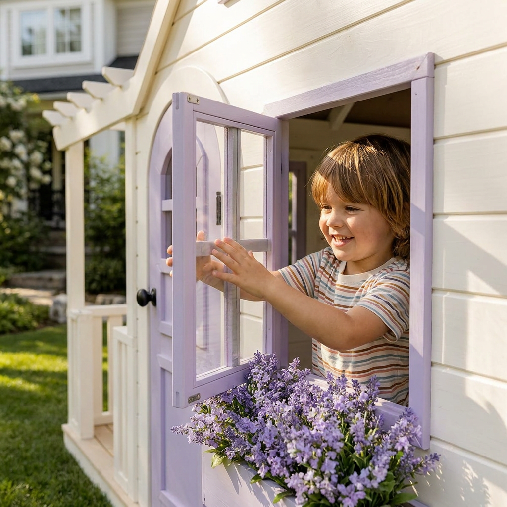 Lavender Cottage Garden Playhouse with Porch