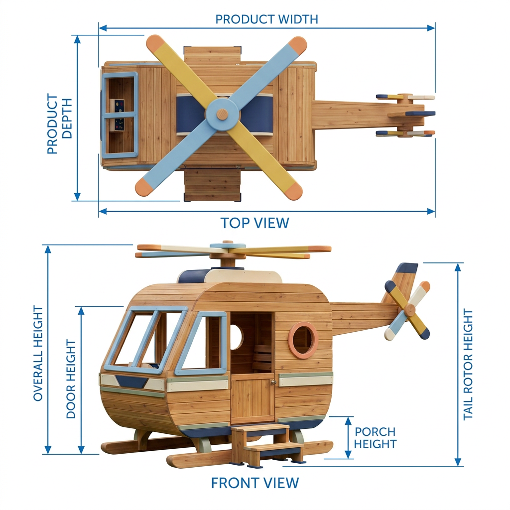 Helicopter-Themed Garden Playhouse for Kids