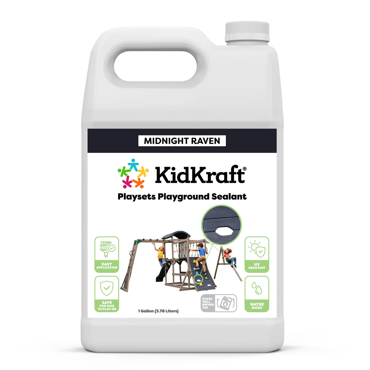 Outdoor Playset Wood Stain and Sealant, 1 Gallon - Black