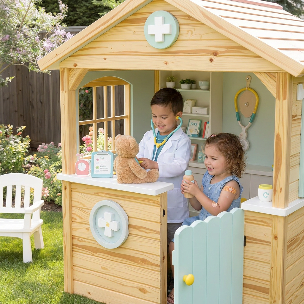 Doctor Clinic Garden Playhouse for Pretend Play